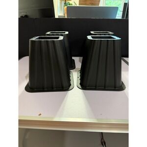 Black Plastic Bed Risers Set of 4 6 Inch Furniture‎ Lift Blocks